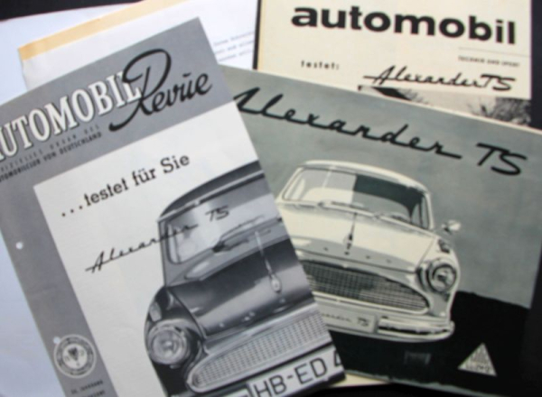 Lloyd Alexander TS 1958 Automobil-Pressemappe mit 12 Werksfotos (10092)